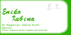 eniko kubina business card