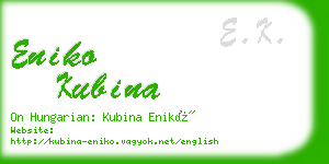 eniko kubina business card